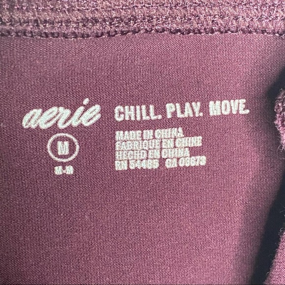 Aerie Maroon Chill Play Move Leggings Size Medium - Picture 2 of 8